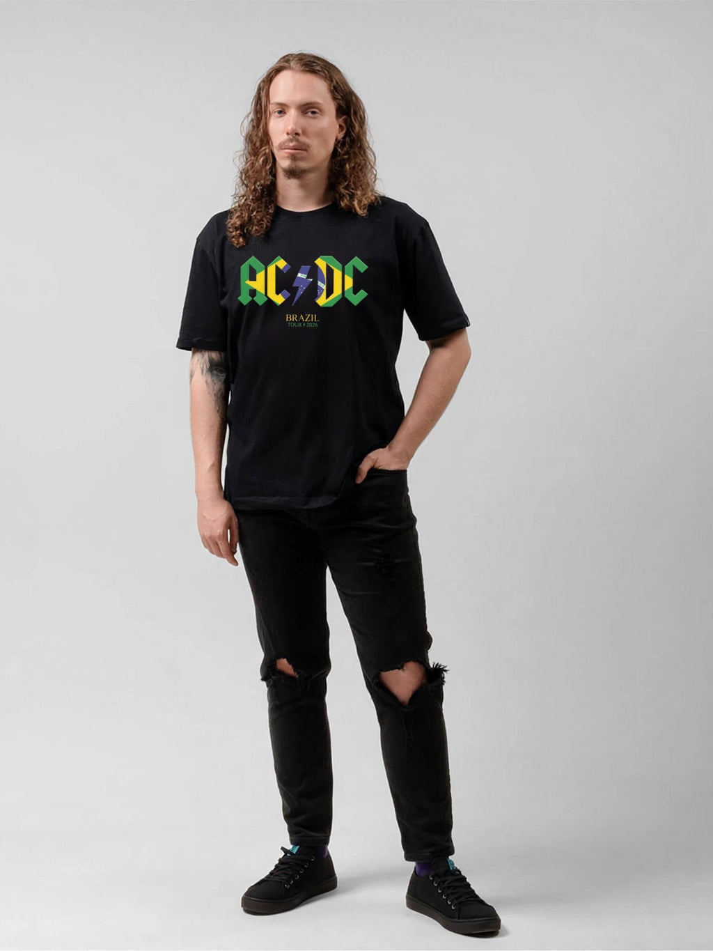 AC/DC Brazil Flag Logo Tour 2026 T-Shirt