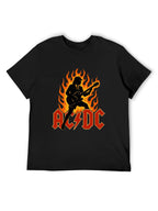 AC/DC Flaming Guitarist Fiery Hard Rock T-Shirt