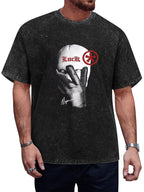 Luck Masked Figure Graphic Washed T-Shirt