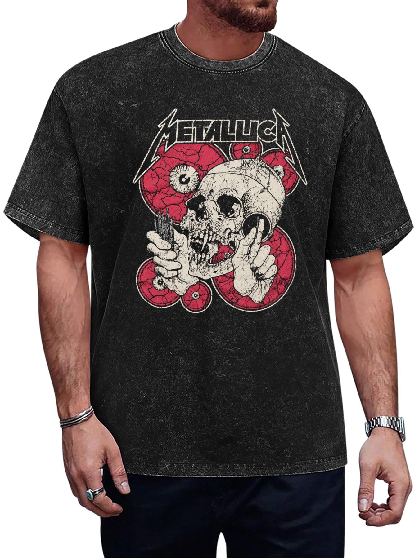 Metallica Skull and Eyeballs Graphic T-Shirt