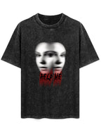 Help Me Distorted Faces Vintage Washed T-Shirt