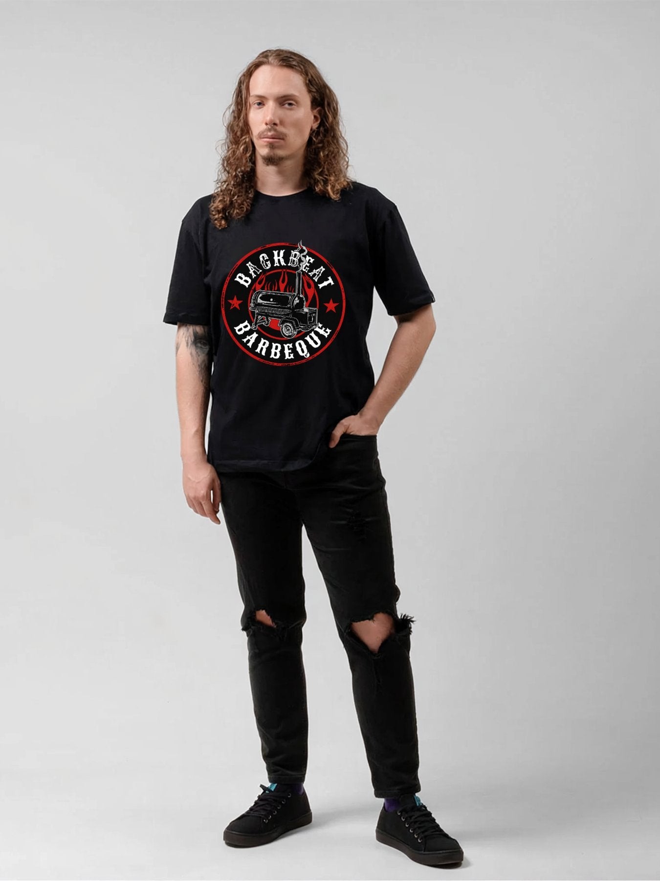 Backbeat Barbeque Smoker Grill Graphic T-Shirt