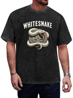 Vintage Washed Whitesnake Coiled Serpent Graphic T-Shirt