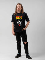 KISS Cartoon Mouse Face Logo Graphic T-Shirt