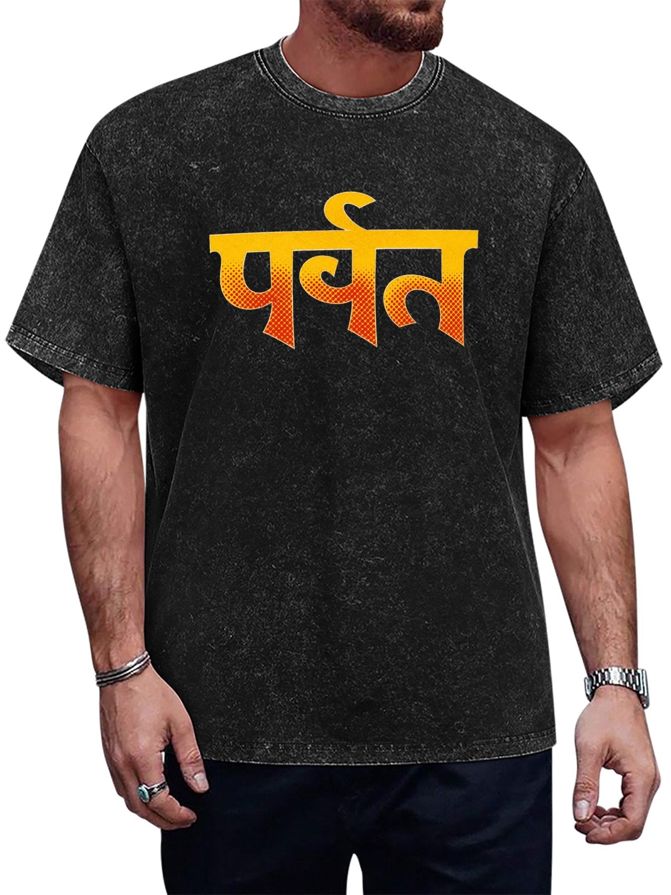 Parvat Devanagari Typography Graphic T-Shirt Main image