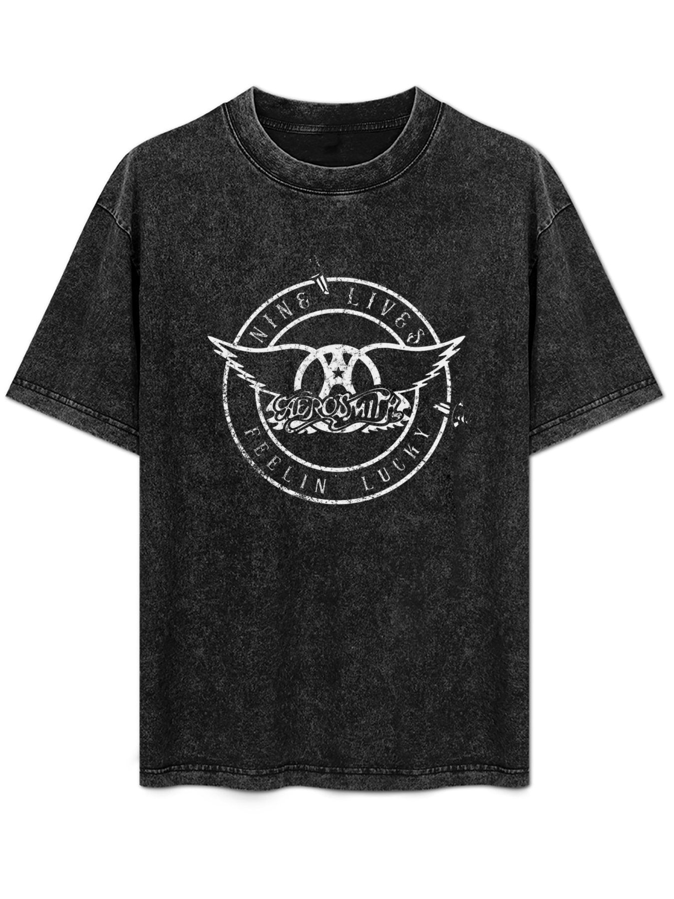 Aerosmith Nine Lives Feelin’ Lucky Logo Graphic T-Shirt