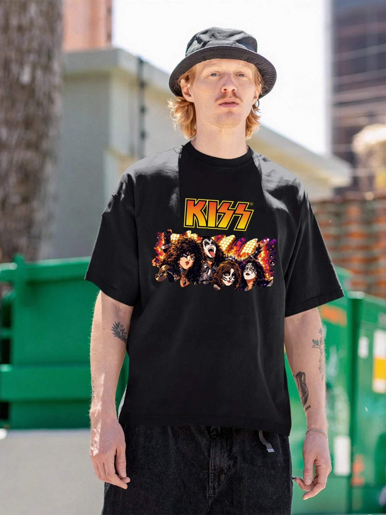 KISS Band Portrait Logo Graphic T-Shirt