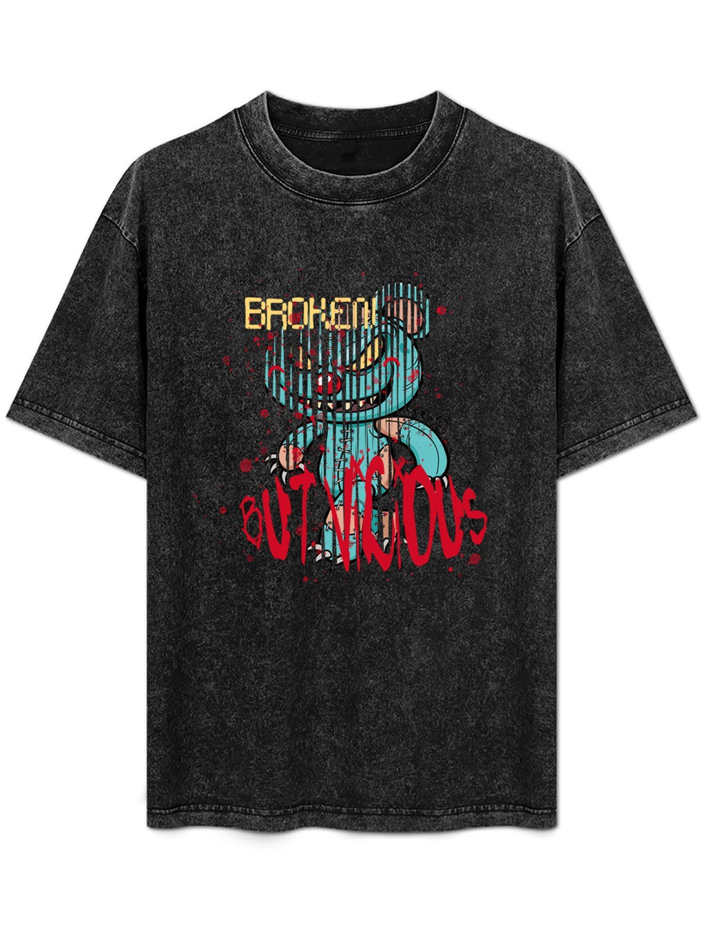 Glitch Bear But Vicious Vintage Washed T-Shirt