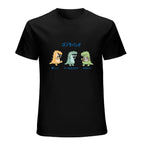 Cartoon Dinosaur Band Graphic Black T-Shirt