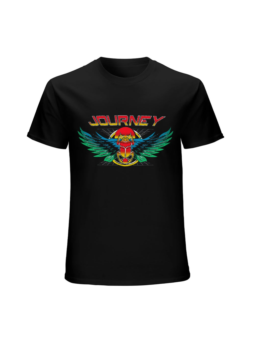 Journey Retro Scarab Wings Neon Classic Rock Graphic T-Shirt