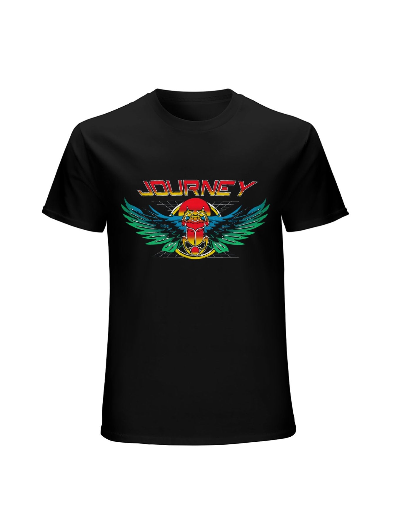 Journey Retro Scarab Wings Neon Classic Rock Graphic T-Shirt