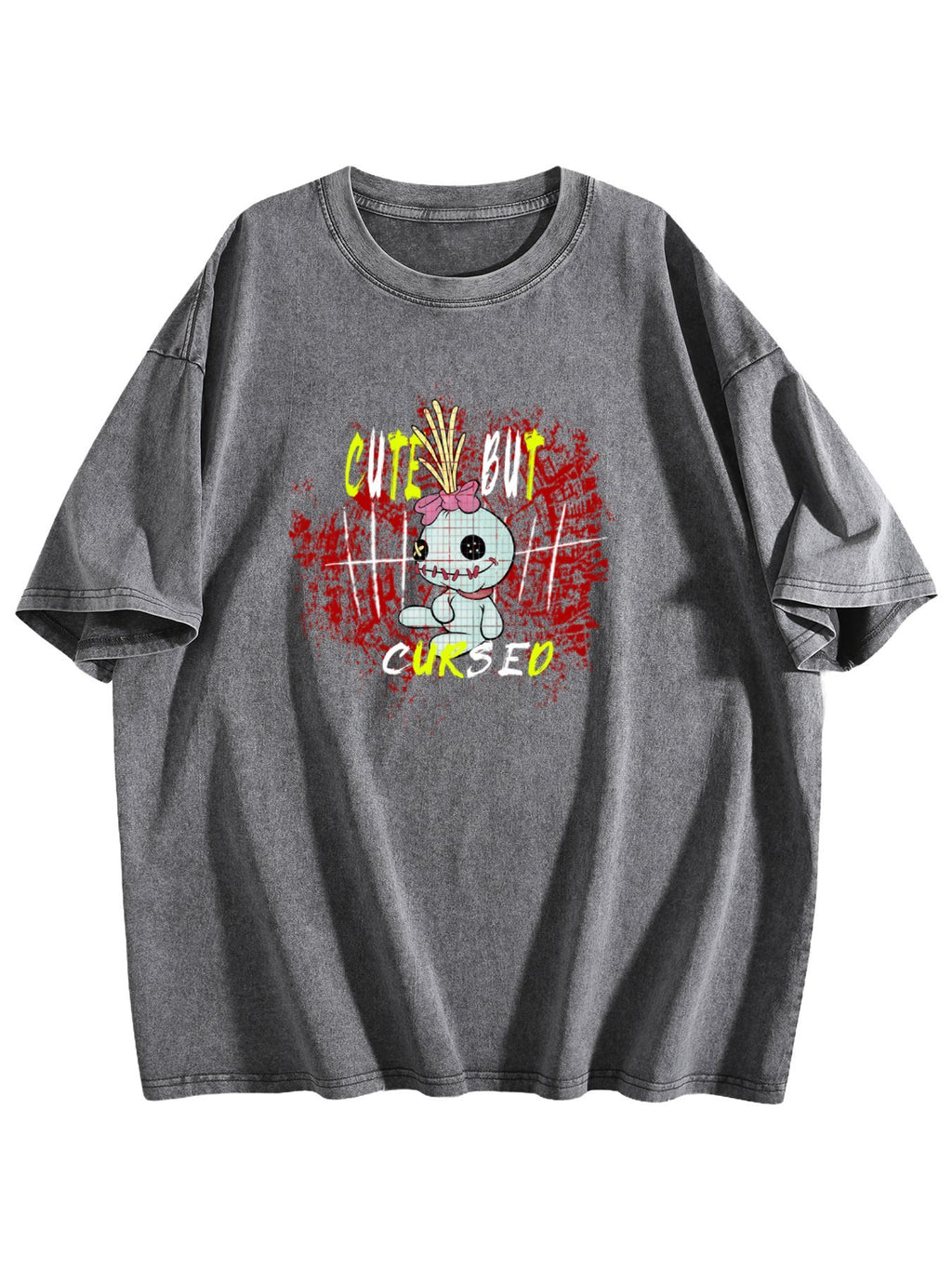 Cute but Cursed Doll Graphic Washed T-Shirt