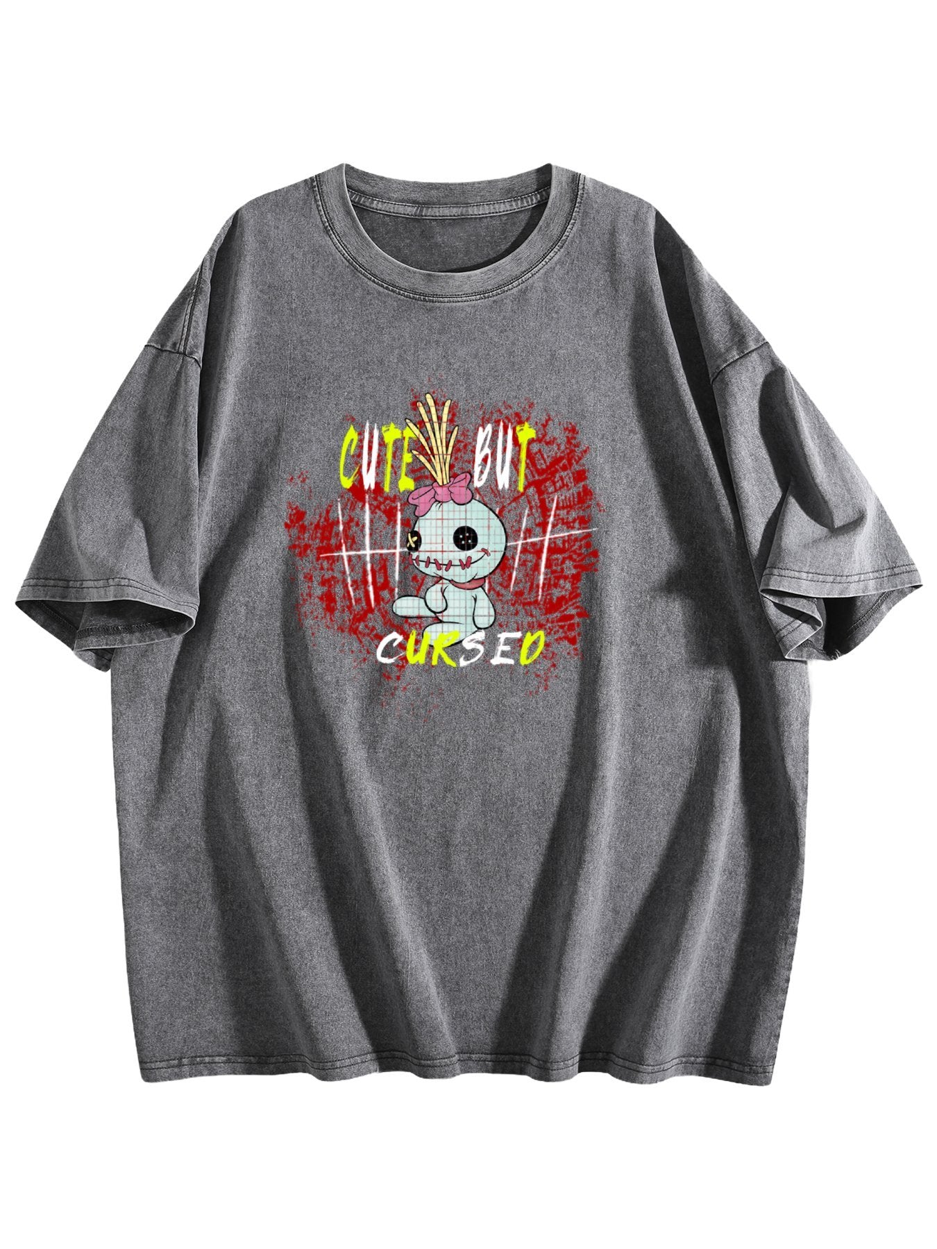 Cute but Cursed Doll Graphic Washed T-Shirt