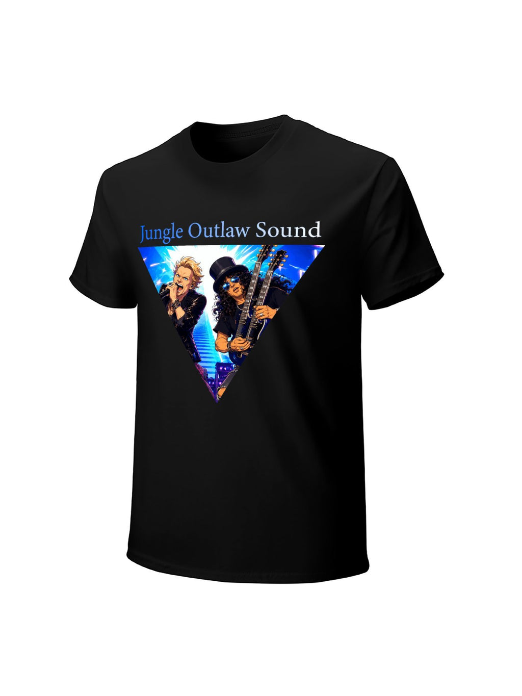 Jungle Outlaw Sound Rock Duo Triangle Graphic T-Shirt