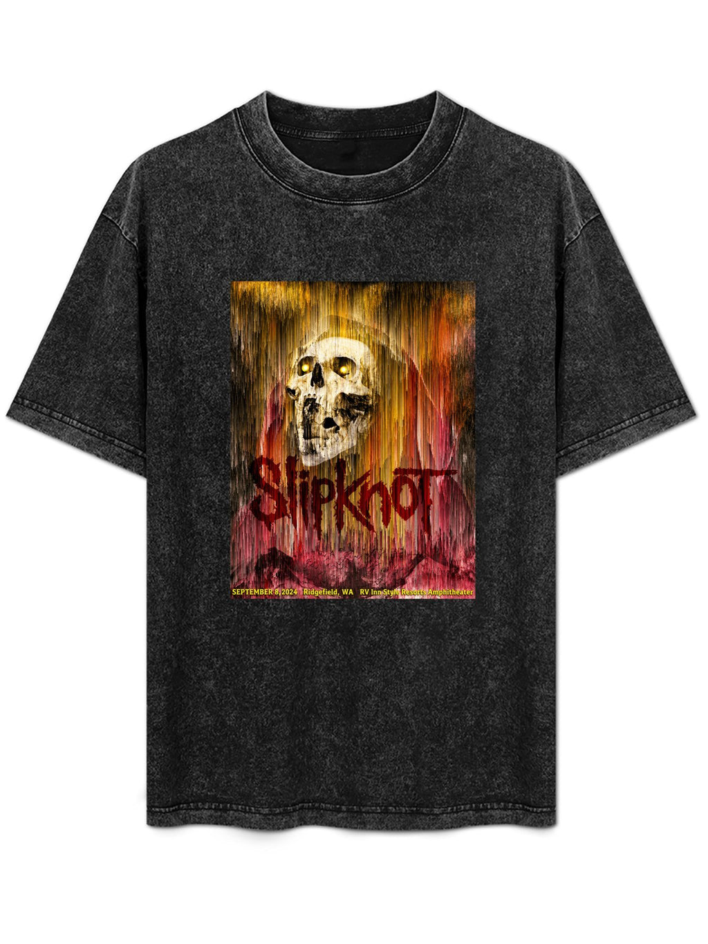 Slipknot Ridgefield 2024 Skull Concert Graphic T-Shirt