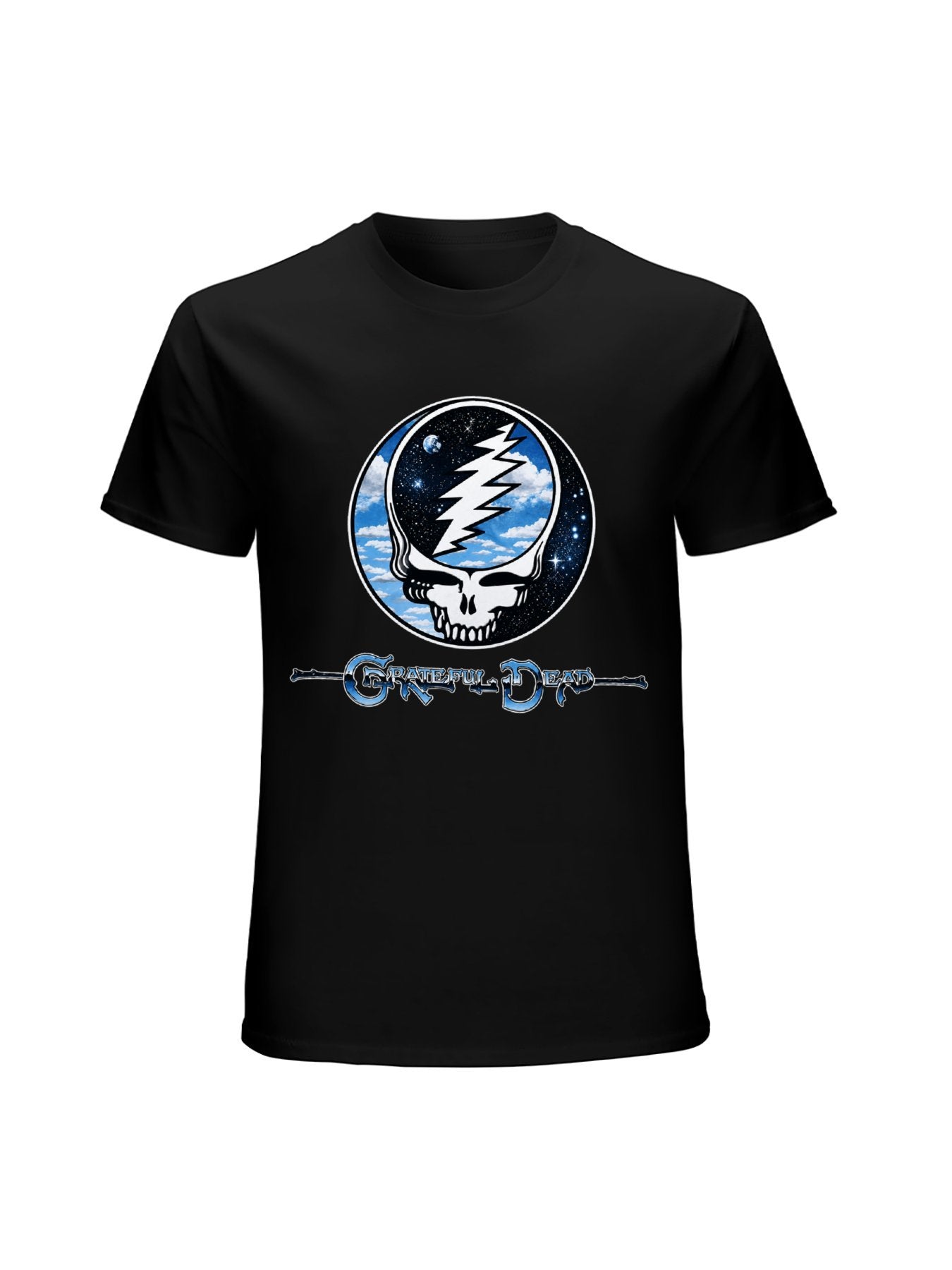 Grateful Dead Skull Lightning Circle Graphic T-Shirt