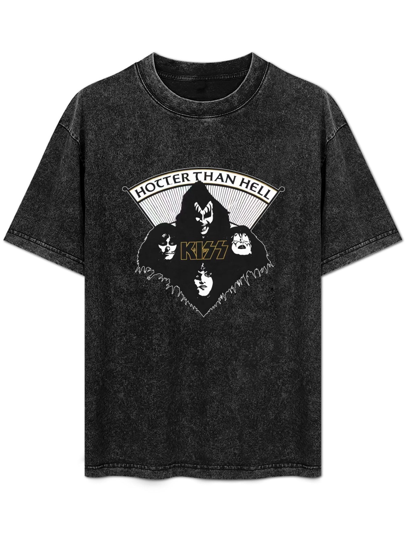 KISS Hotter Than Hell Band Portrait Graphic T-Shirt