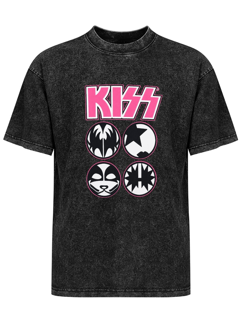 KISS Pink Logo Face Icons Graphic T-Shirt