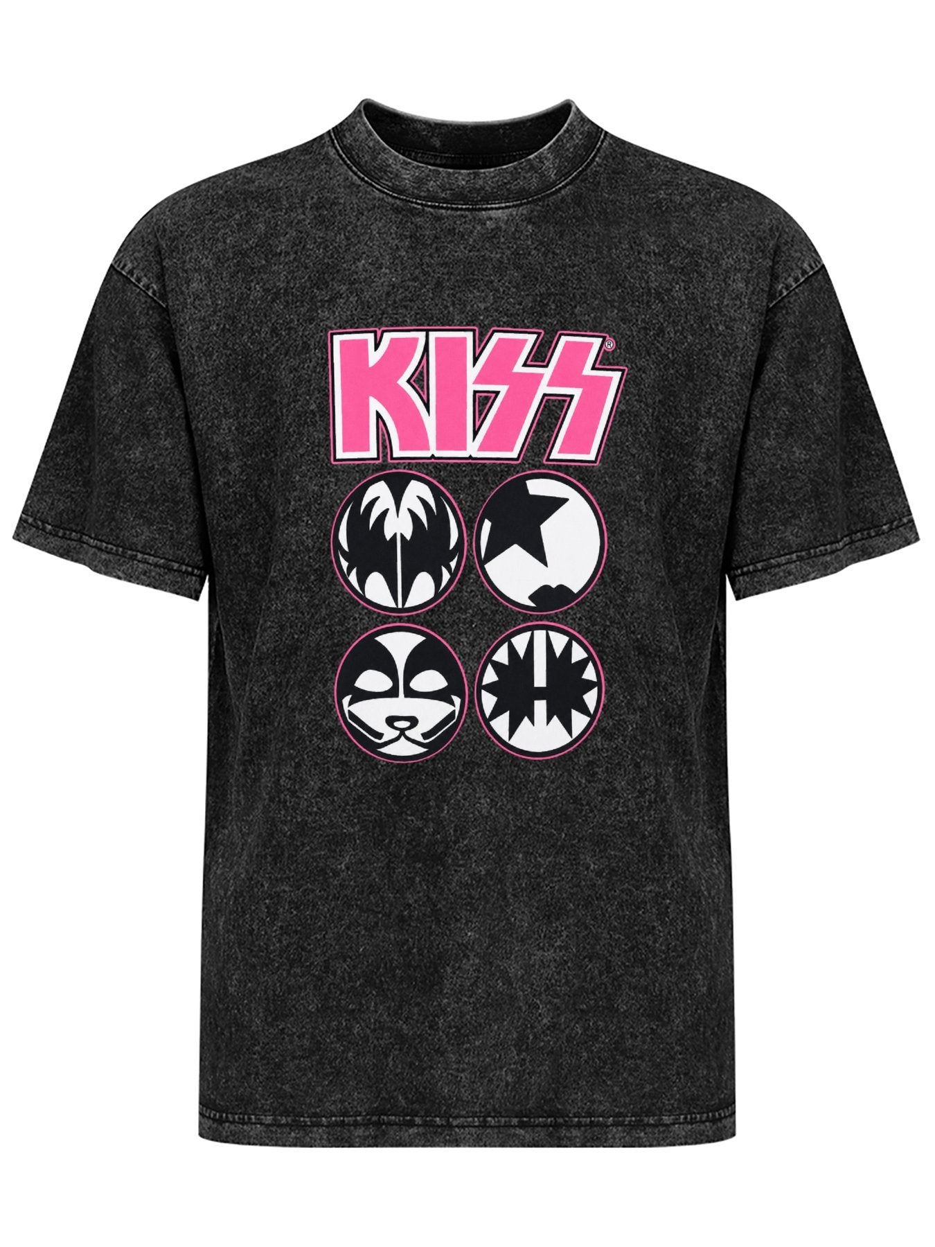 KISS Pink Logo Face Icons Graphic T-Shirt