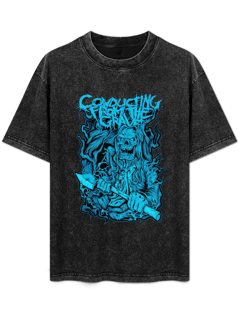 Vintage Washed Converging From the Grave Skeleton Graphic T-Shirt