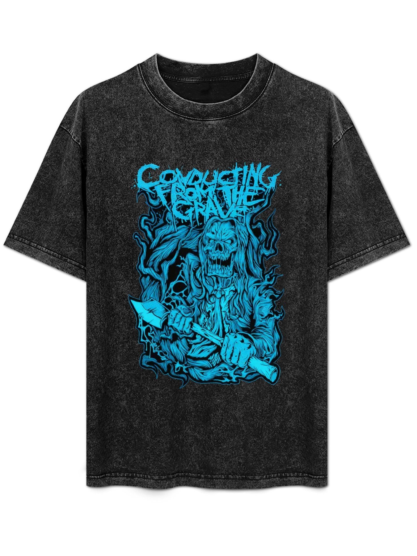 Vintage Washed Converging From the Grave Skeleton Graphic T-Shirt