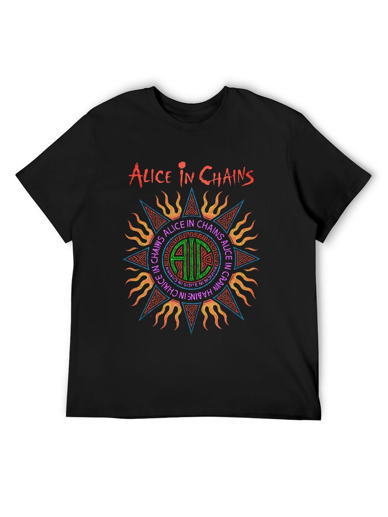 Alice In Chains Psychedelic Sun Graphic T-Shirt