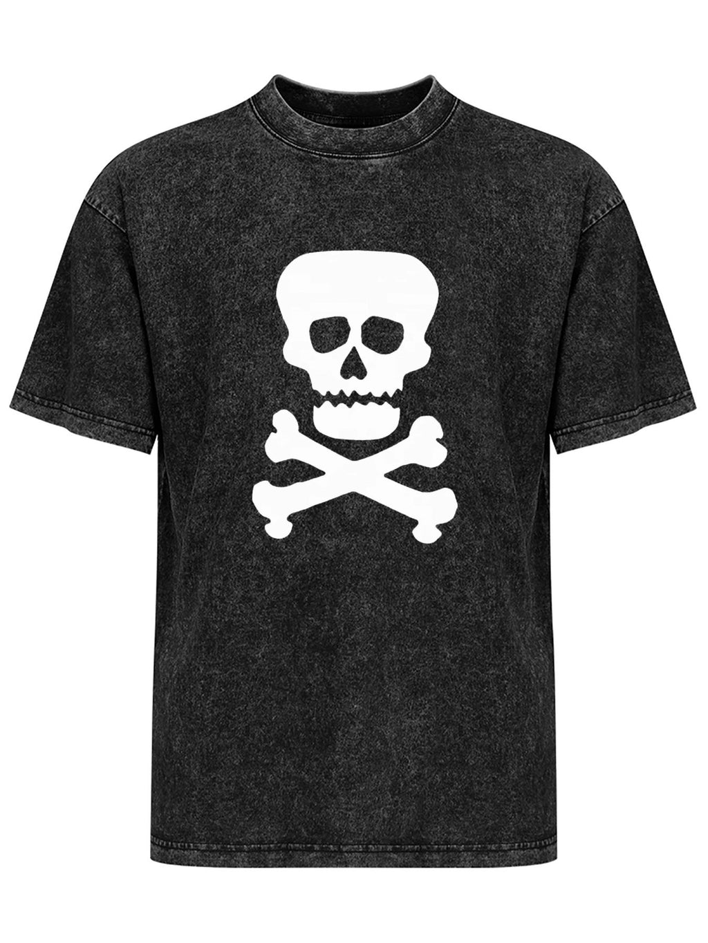 Classic Punk Rock Skull and Crossbones Graphic T-Shirt