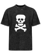Classic Punk Rock Skull and Crossbones Graphic T-Shirt