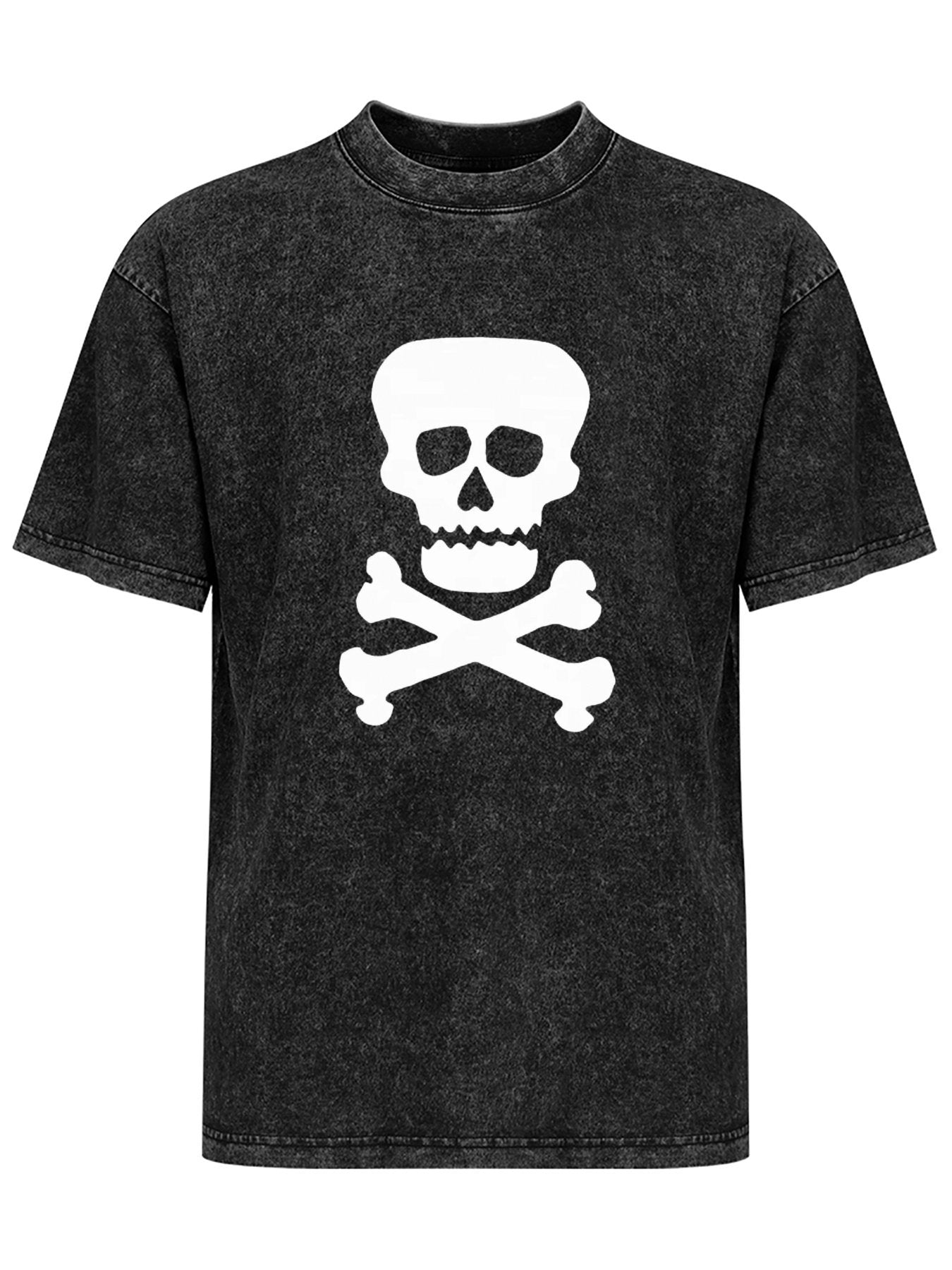 Classic Punk Rock Skull and Crossbones Graphic T-Shirt