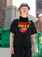 KISS Alive Red Lips Logo Graphic T-Shirt