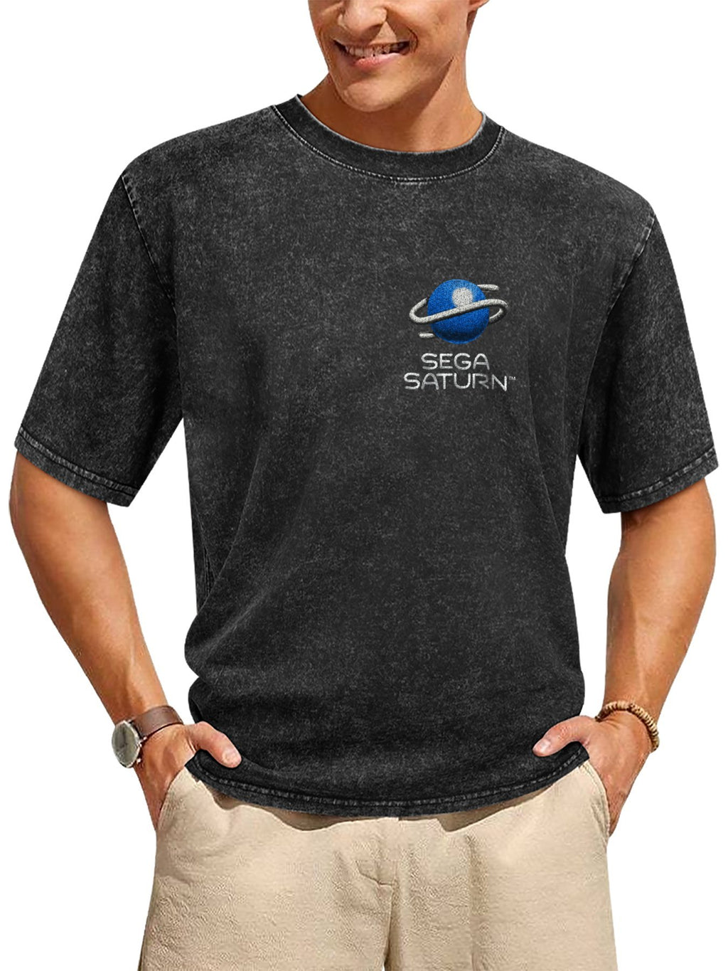 Sega Saturn Planet Logo Graphic Washed T-Shirt