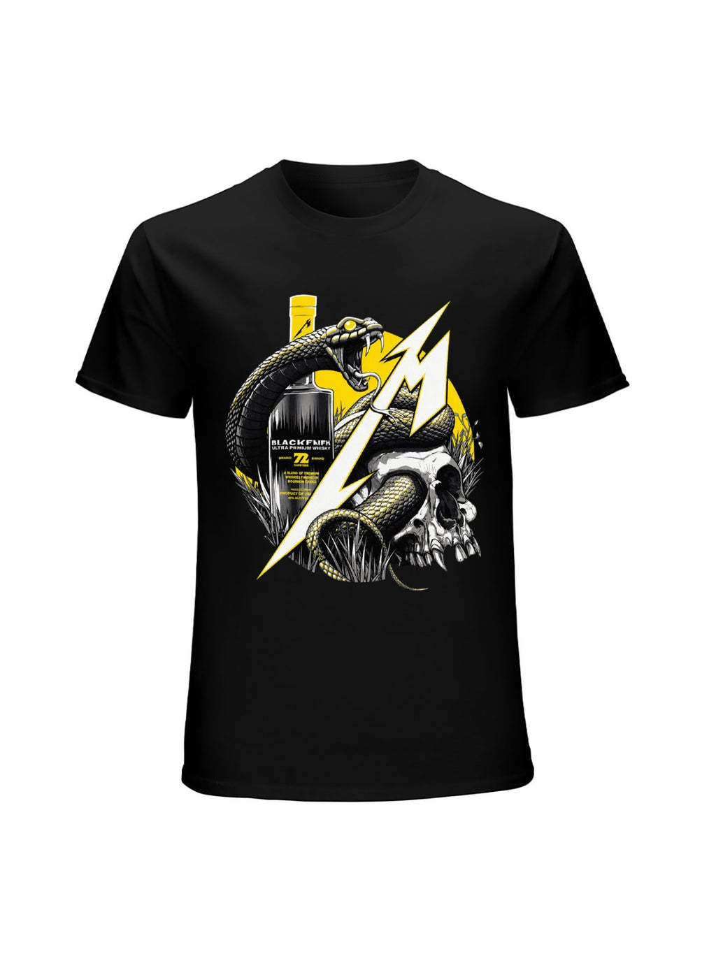 Metallica Blackfish Snake Skull Graphic T-Shirt
