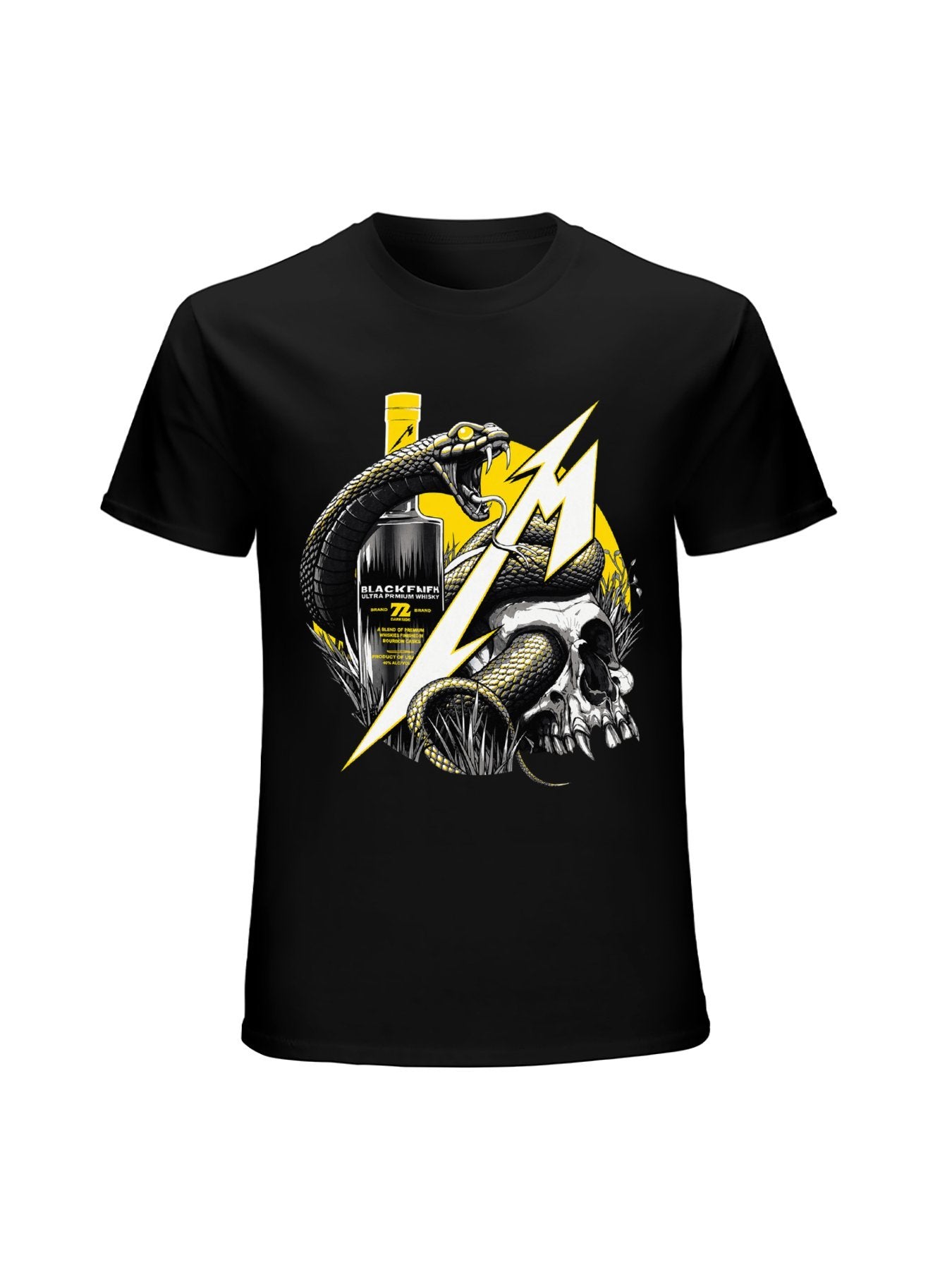 Metallica Blackfish Snake Skull Graphic T-Shirt