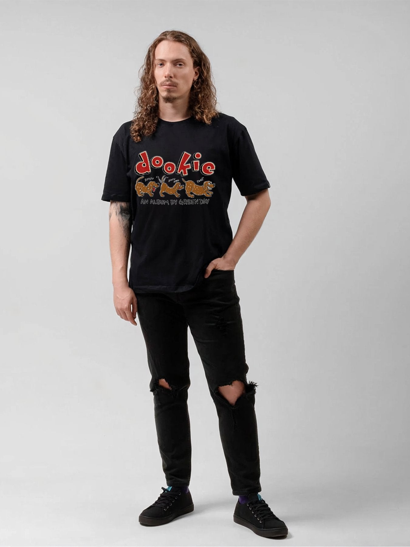 Green Day Dookie Cartoon Dogs Album Artwork T-Shirt