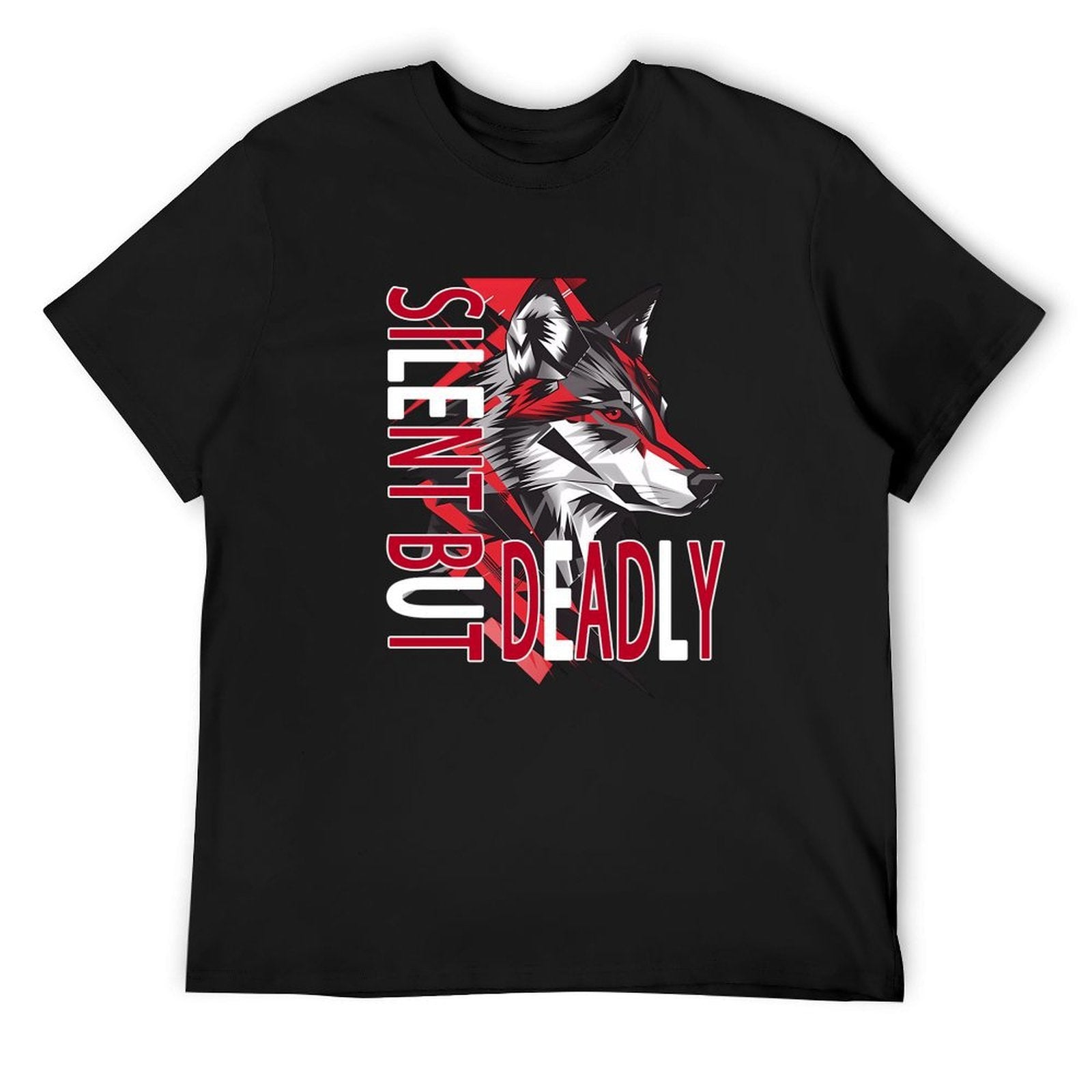 Silent but Deadly Wolf Graphic Black T-Shirt Main image