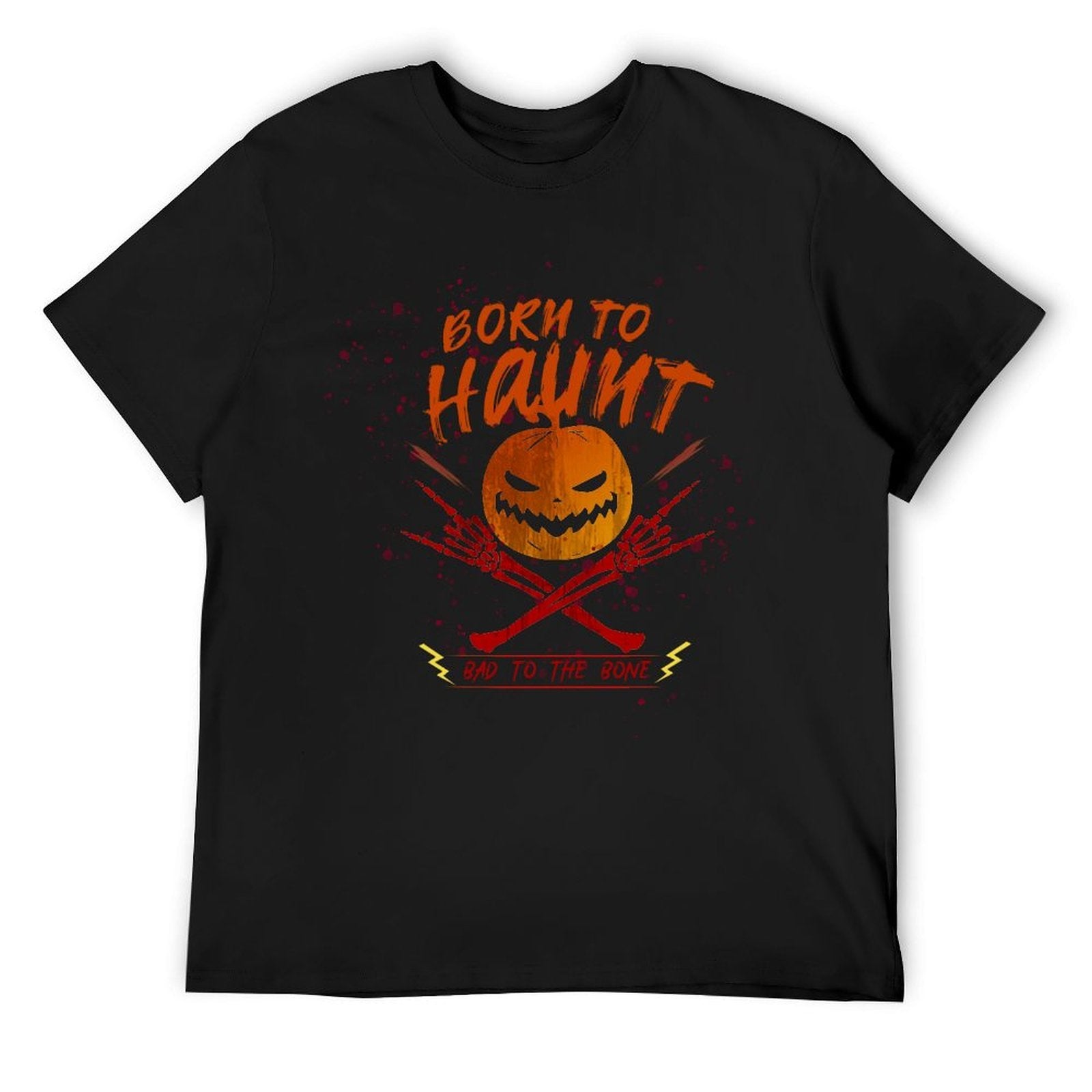 Born to Haunt Pumpkin Graphic White T-Shirt