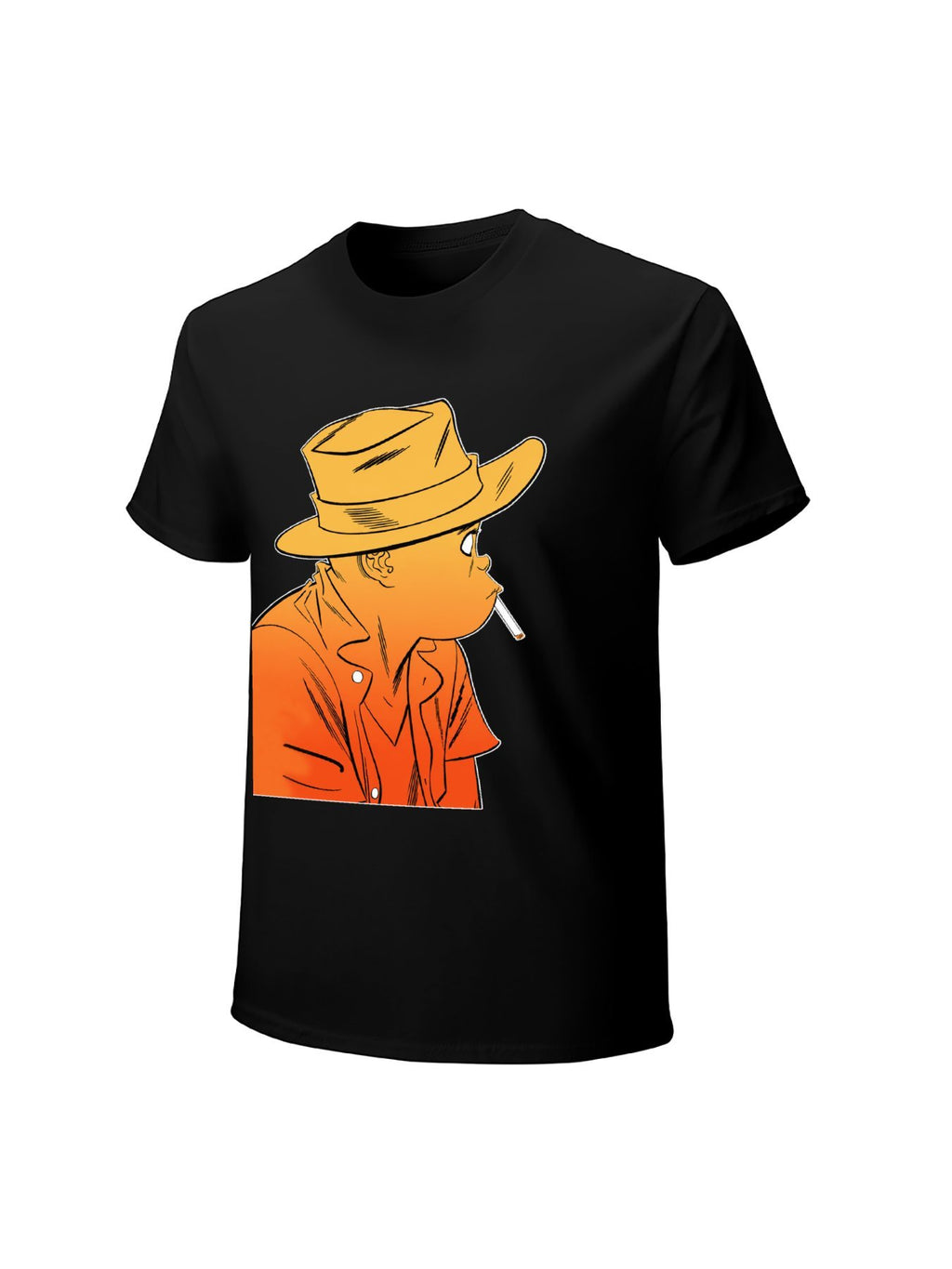 Western Cowboy Character Orange Graphic T-Shirt