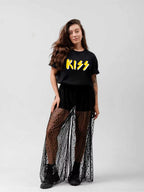 KISS Yellow Brushstroke Logo Graphic T-Shirt
