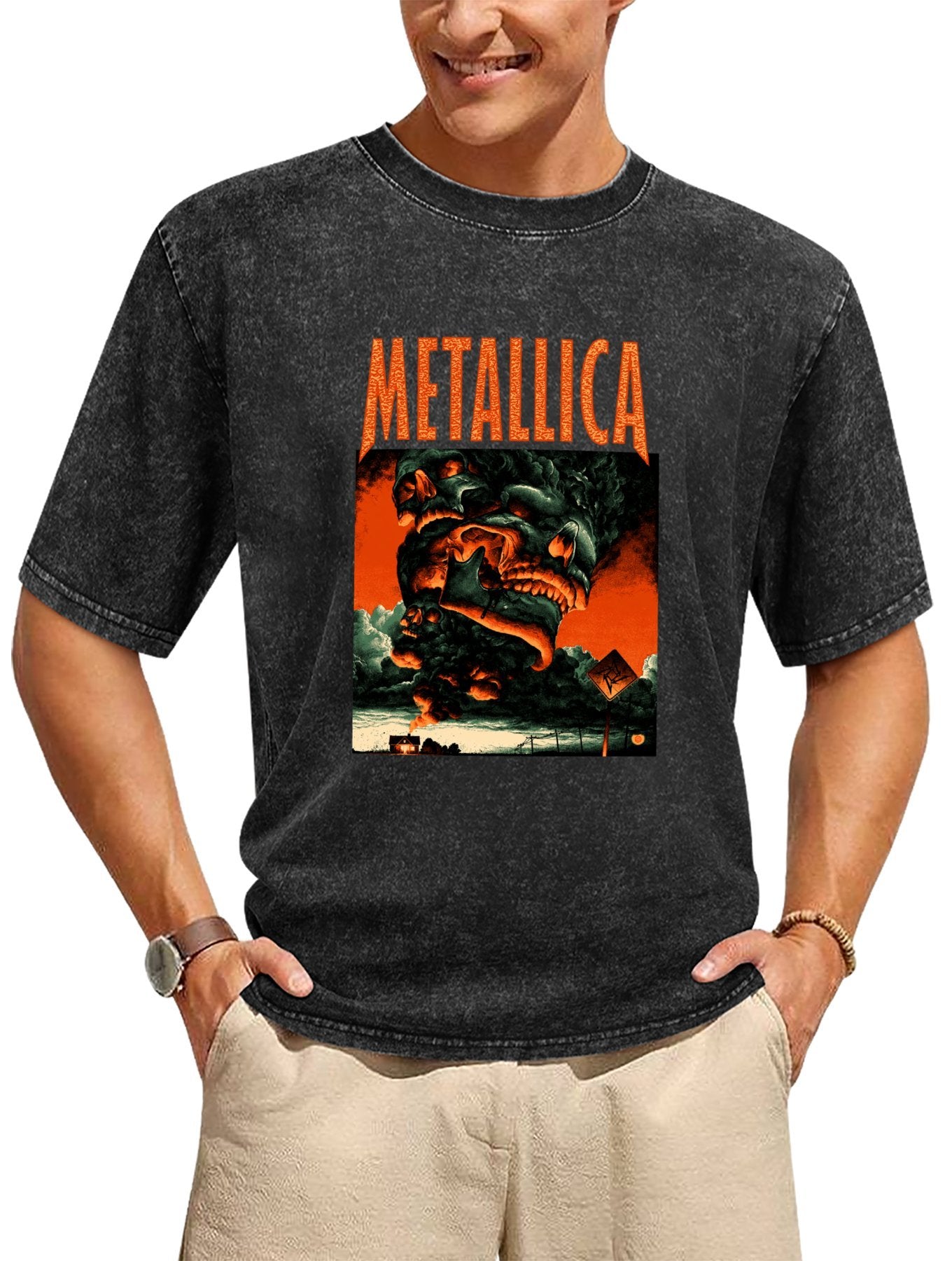 Metallica Skull Storm Graphic T-Shirt Secondary image