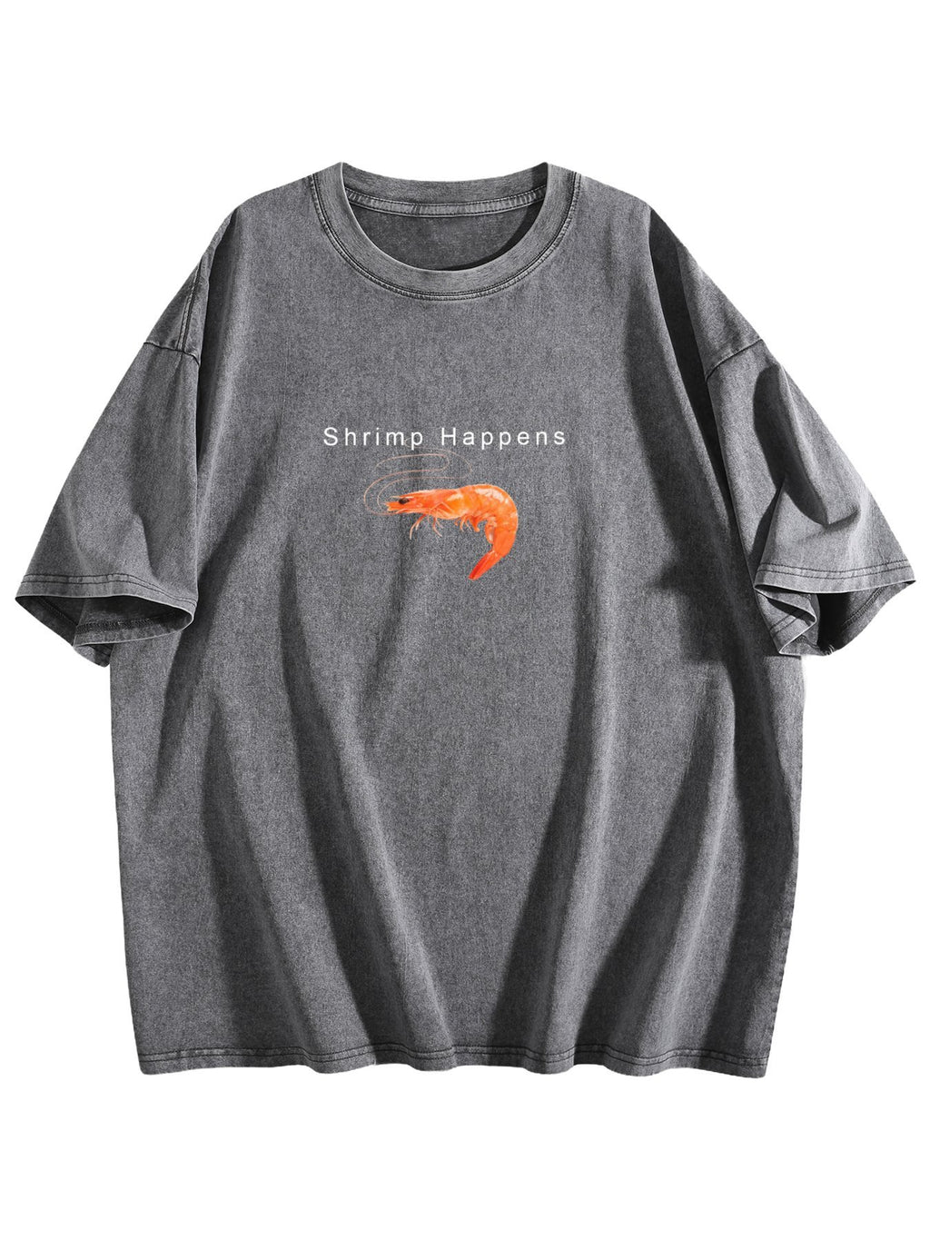 Shrimp Happens Graphic Washed T-Shirt