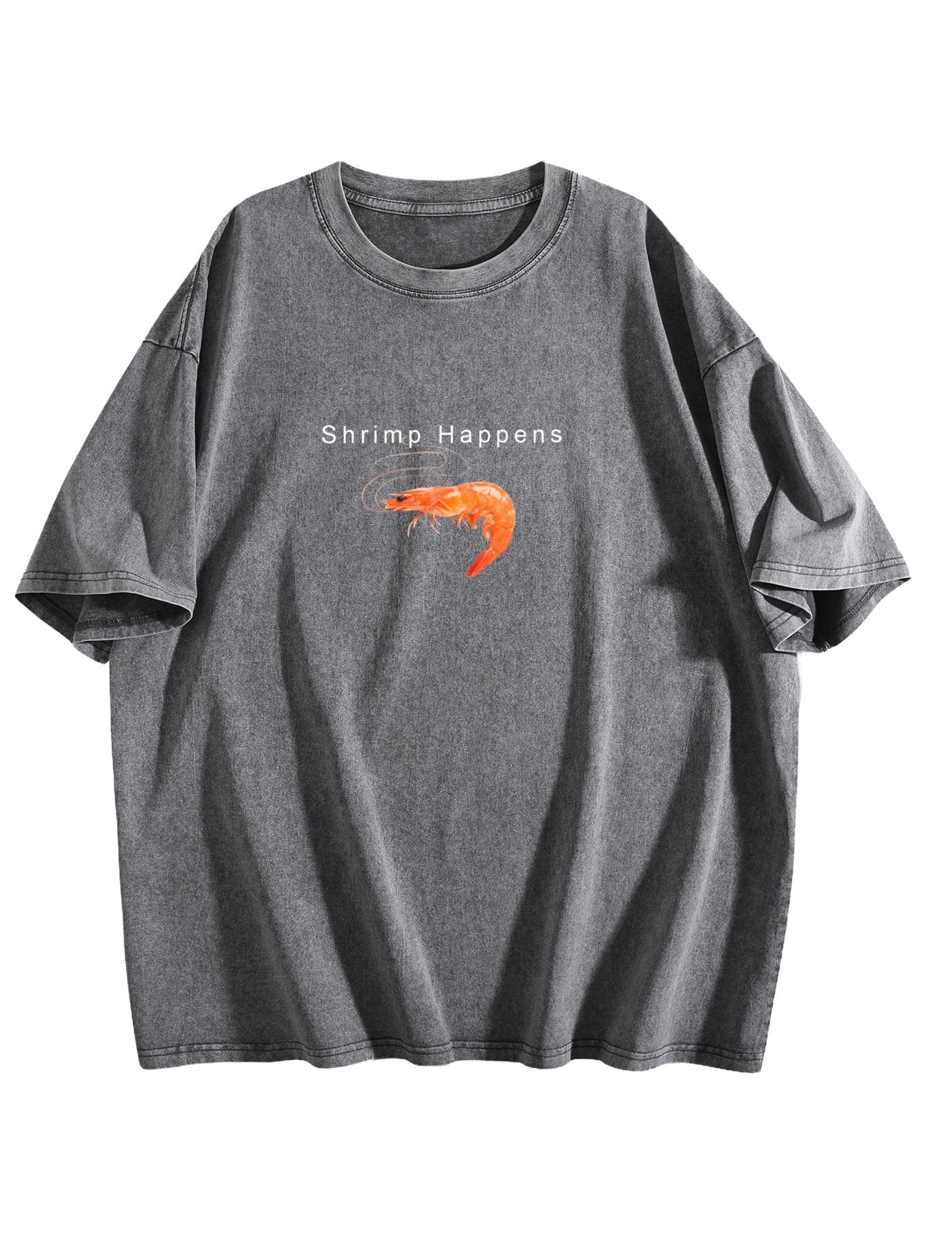 Shrimp Happens Graphic Washed T-Shirt