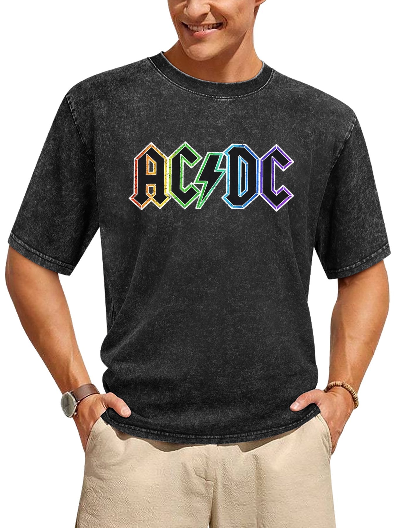 AC/DC Rainbow Logo Graphic T-Shirt Secondary image