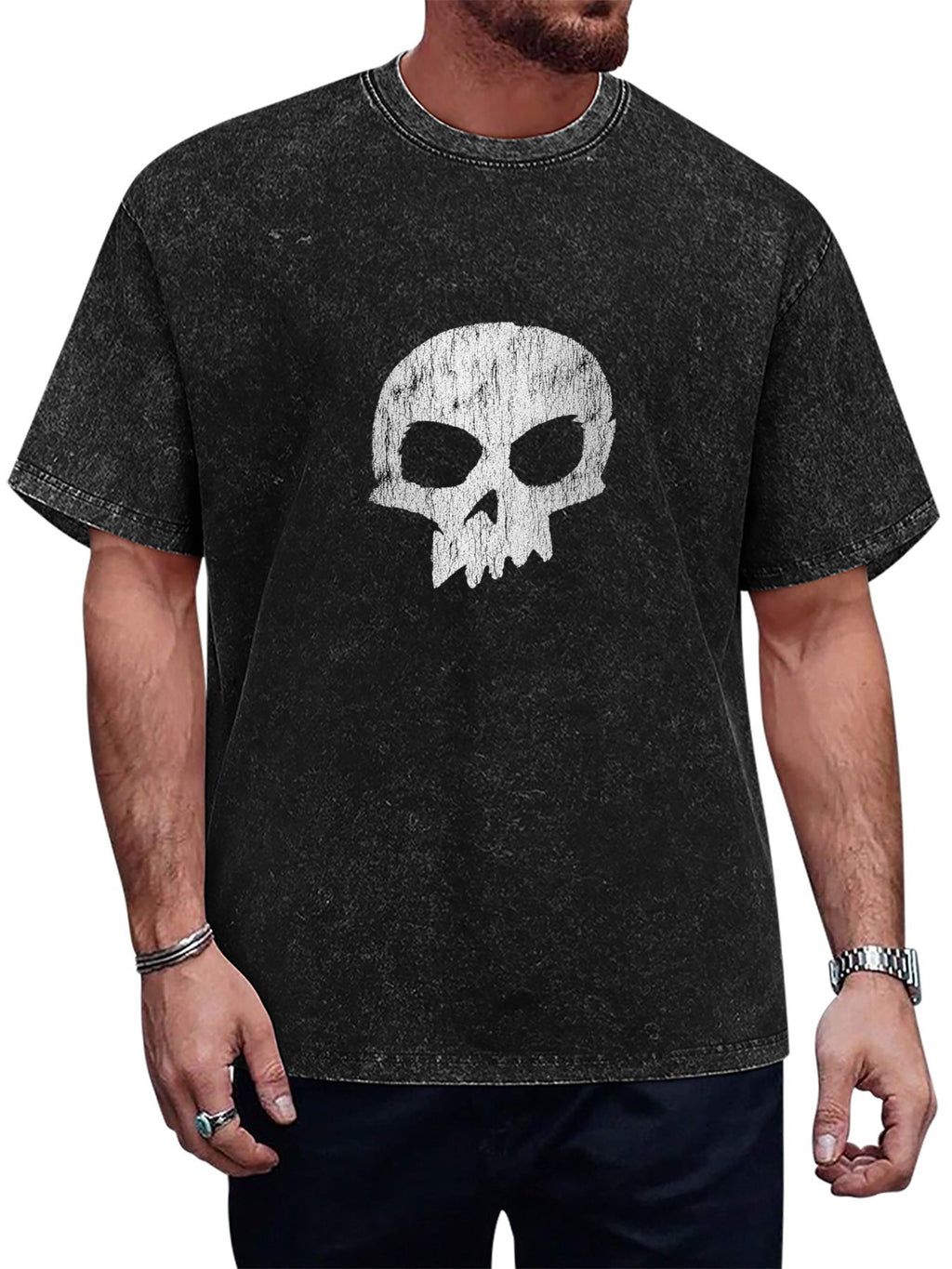 Skull Graphic Washed T-Shirt