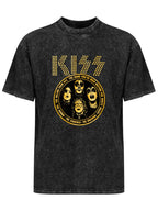 KISS Gold Spotlight Band Portrait Graphic T-Shirt