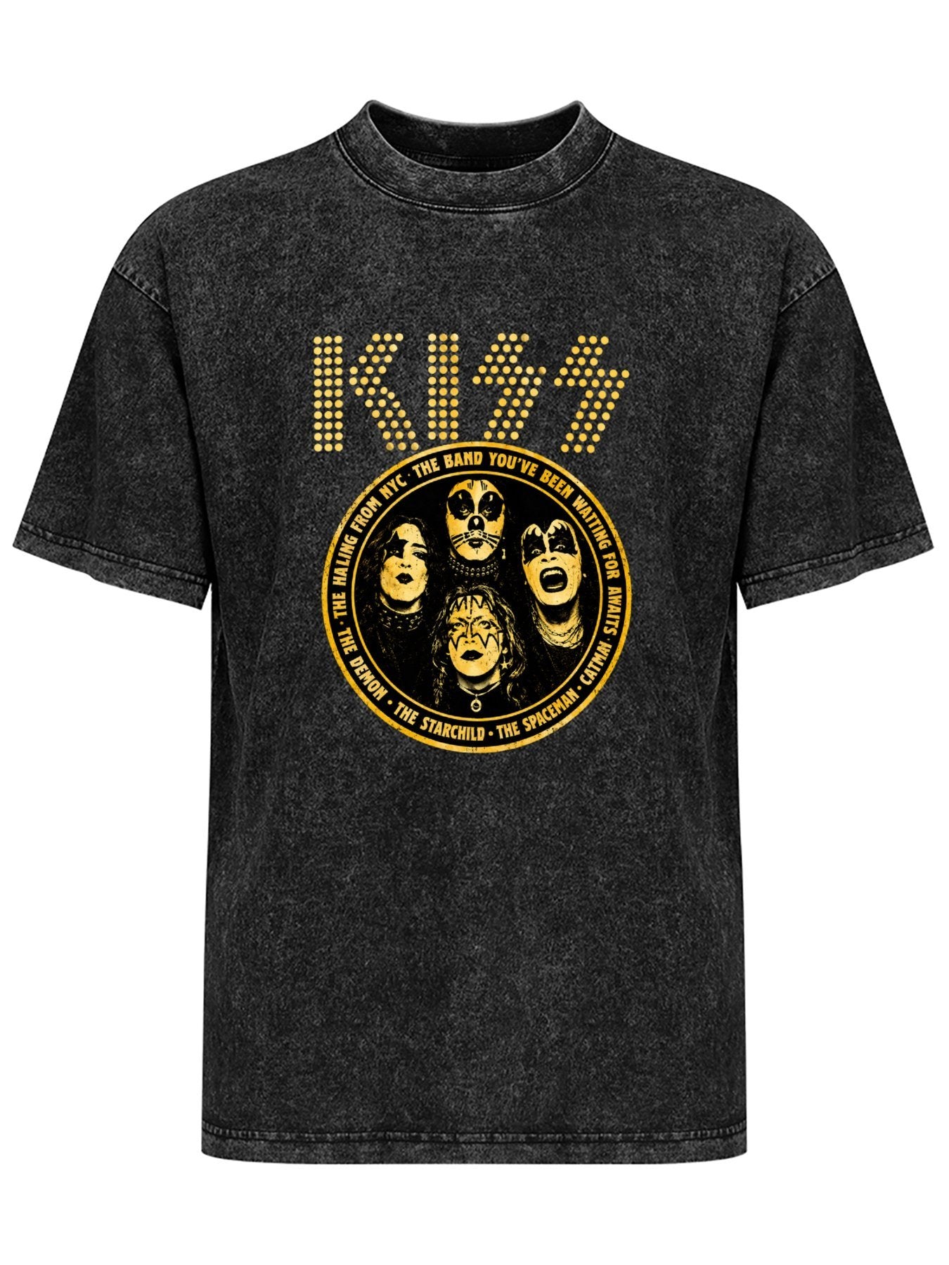 KISS Gold Spotlight Band Portrait Graphic T-Shirt