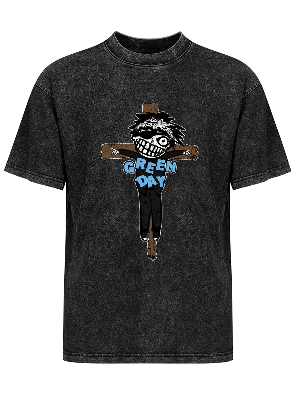 Green Day Cartoon Cross Graphic T-Shirt
