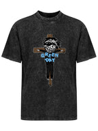 Green Day Cartoon Cross Graphic T-Shirt