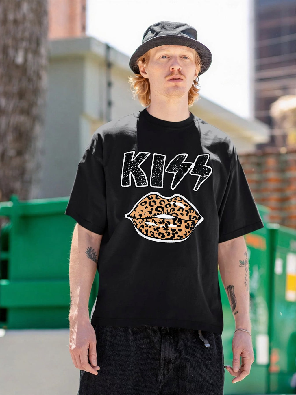 KISS Leopard Lips Logo Graphic T-Shirt