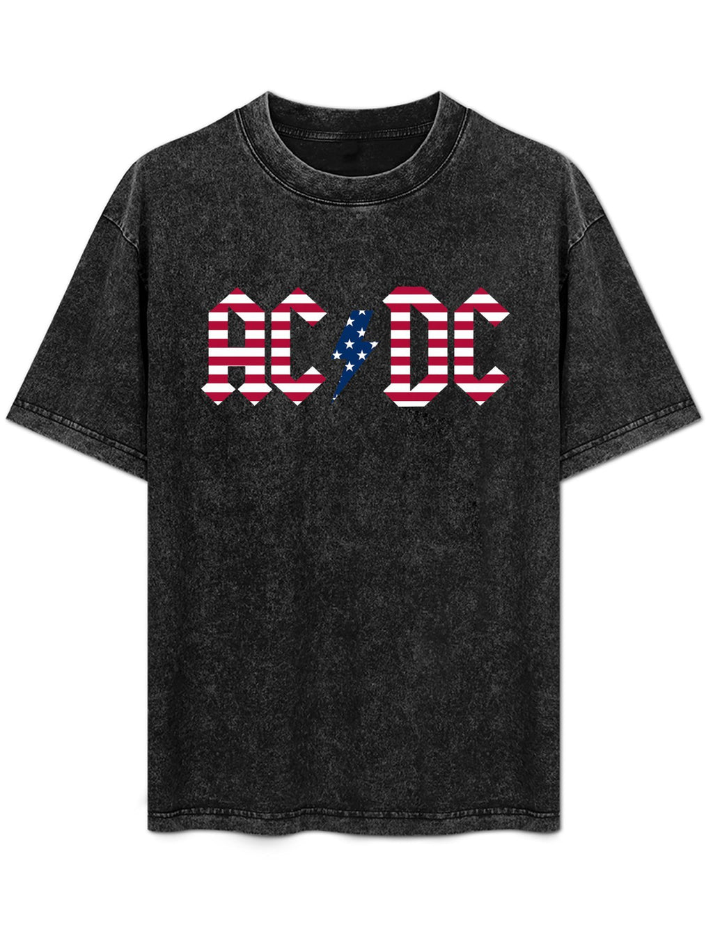 Vintage Washed AC/DC American Flag Graphic T-Shirt