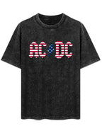 Vintage Washed AC/DC American Flag Graphic T-Shirt